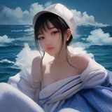 美颜时光穿搭编辑赵语桐头像，时尚穿搭风格鲜明，背景简洁现代感强